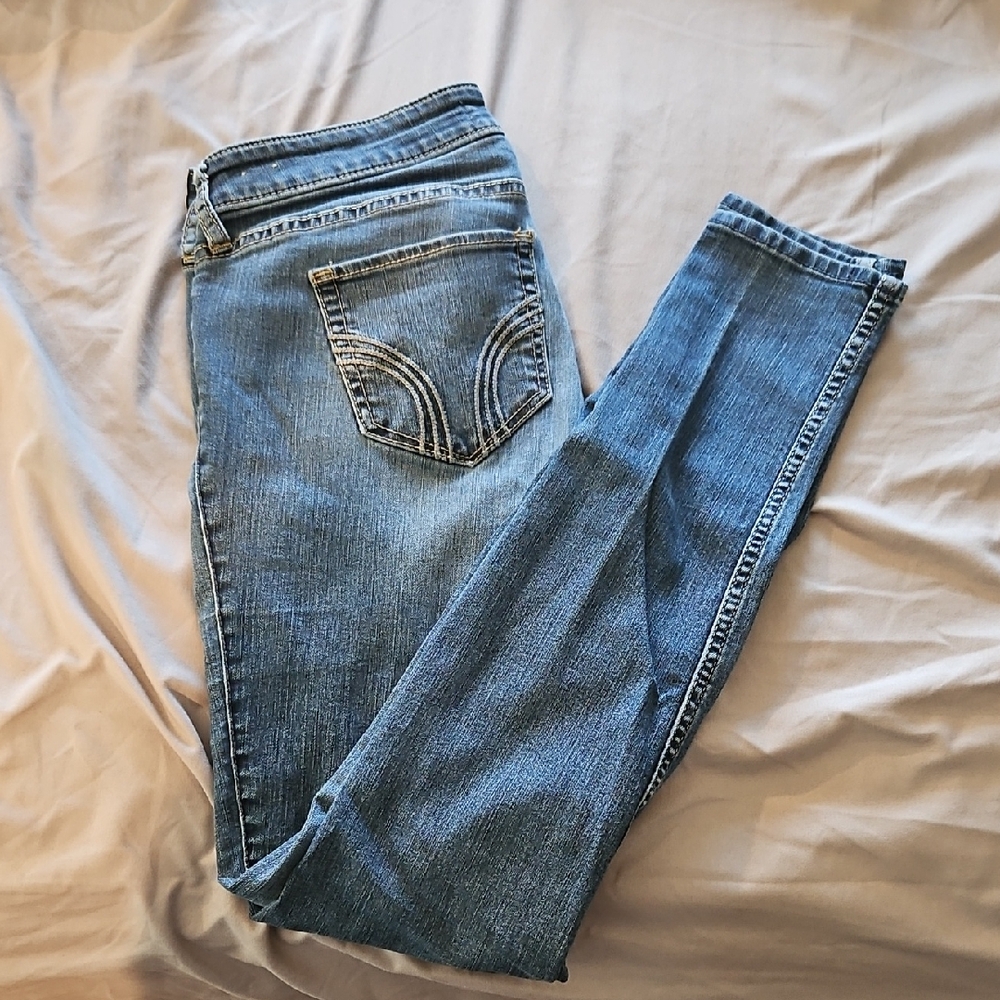 Hollister Women's Skinny Jeans in Blue